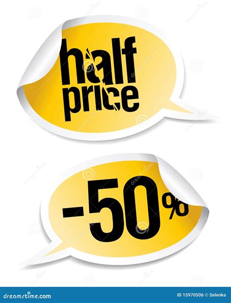 Half price sale stickers. stock vector. Illustration of baloon - 15970506