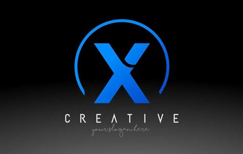 X Letter Logo Design with Black Blue Color. Cool Modern Icon Template ...