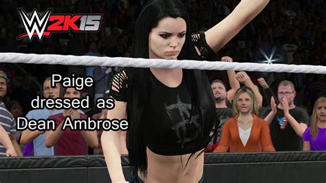 Wwe 2k15 Ps4 Paige Dressed As Dean Ambrose Youtube