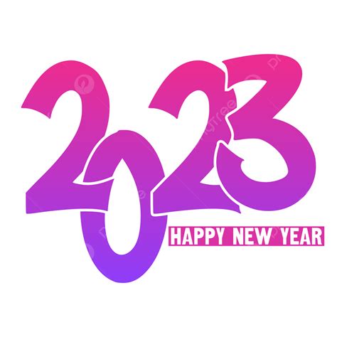 New Year 2023 Vector Png Images Colorful Gradient Happy New Year 2023