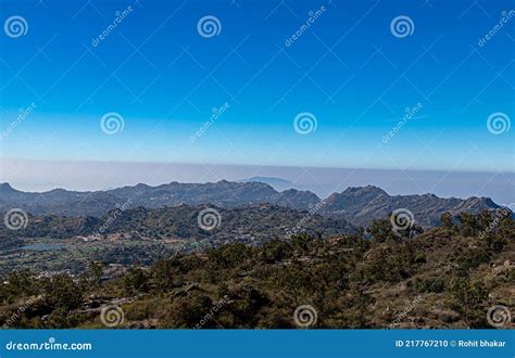 Aravali Mountain Range And Cenotaphs Also Known As Chhatris At Sun Set ...