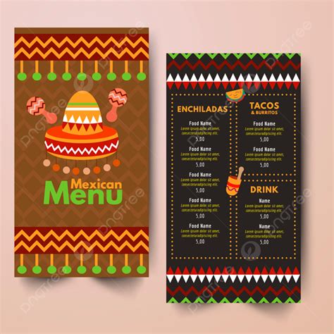 Dise O De Men De Restaurante Mexicano Descarga Gratuita De Plantilla