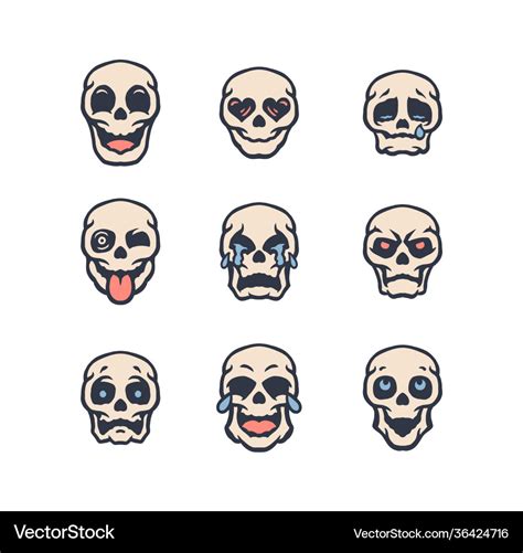 Skull Emoticon Royalty Free Vector Image Vectorstock