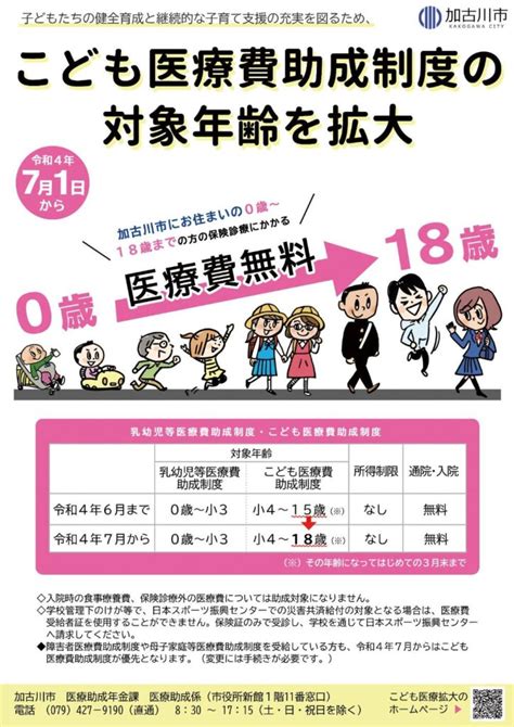 加古川市のこども医療費助成制度は18歳までが対象【令和4年7月～】 かこがわノート（加古川市の情報サイト）