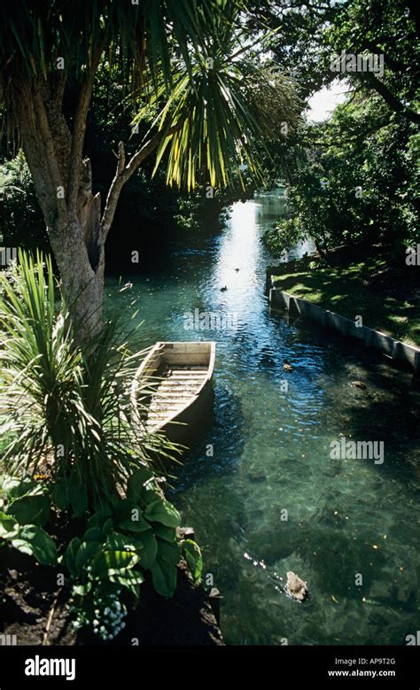 Boat On A River In Christchurch New Zealand Stock Photo Alamy