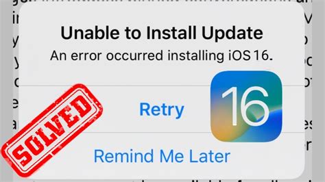 Ios 16 Unable To Install Update Ios 16 An Error Occurred Installing