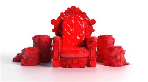 Throne White Background Isolated Red King With Bitcoin Coins In 3d Render Backgrounds  Free