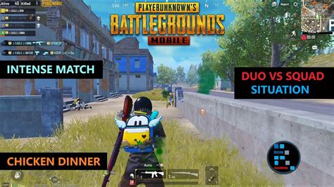 PUBG MOBILE DUO VS SQUAD SITUATION INTENSE MATCH CHICKEN DINNER YouTube