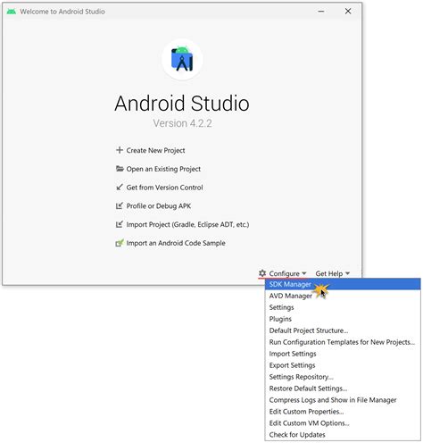 Komponenten Mit Dem Sdk Manager Von Android Studio Installieren