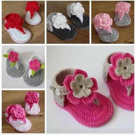 Crocheted Baby Shoes And Booties Are Shown In Multiple Pictures