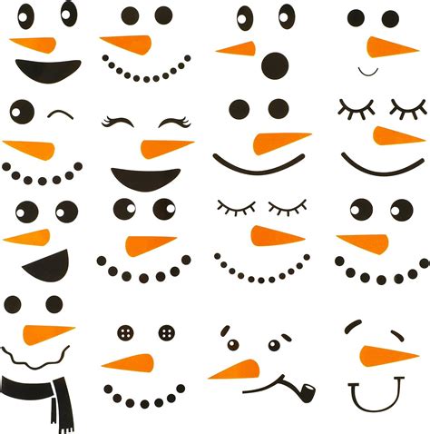 Snowman Faces Stickers Snowman Faces Decals Stickers For