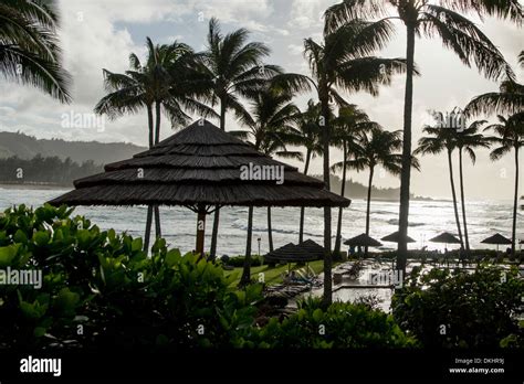 Resort on the beach, North Shore, Oahu, Hawaii, USA Stock Photo - Alamy