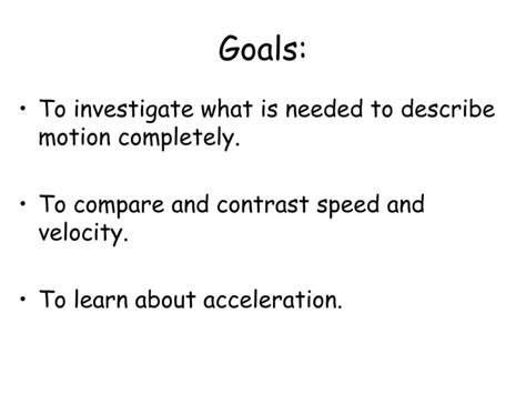 Velocity And Acceleration Powerpoint Ppt