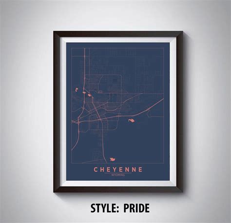 Map of Cheyenne WY Cheyenne Map Cheyenne Poster Office | Etsy