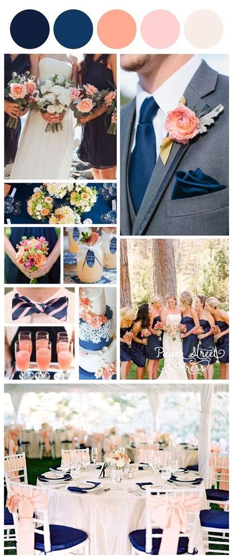 Peach And Classic Navy Blue Inspired Wedding Ideas Weddinginclude