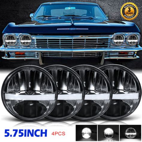 4PCS 5 75 5 3 4 LED Headlights Hi Lo Beam Angle Eyes For Chevy Impala