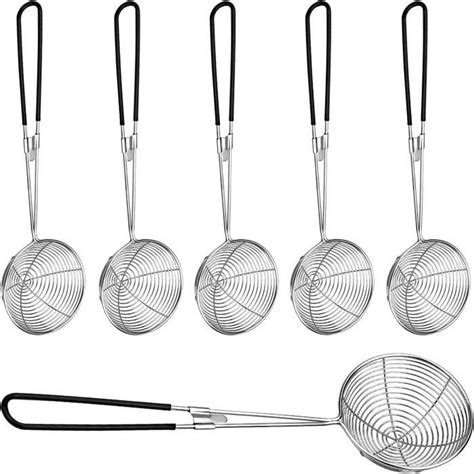 Lot de 6 Passoires à Fondue 30 cm Petit Passoires en Acier Inoxydable