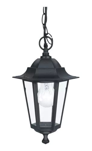 Farol Colonial De Suspender Laterna 4 Negro Eglo Eg0414 Cuotas Sin