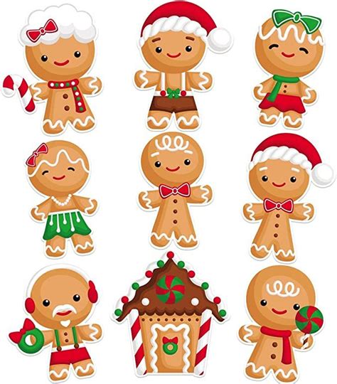 45PCS Gingerbread Cutouts Christmas Decoration Holiday Classroom School