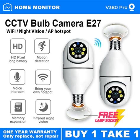 V Pro Cctv Bulb Camera Wifi Connect To Cellphone With Voice