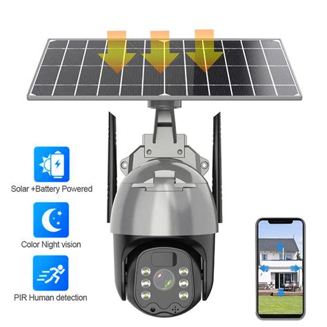 WiFi 4G Solar PTZ Camera 1080P Battery Solar Powered Full Color Outdoor