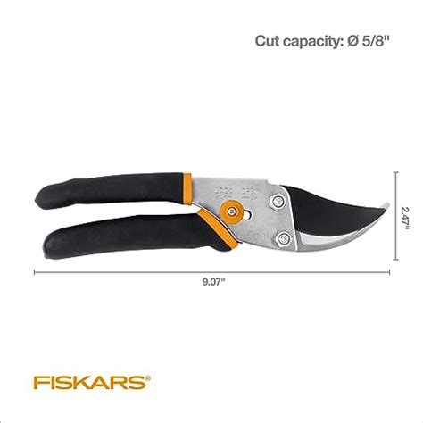 Fiskars Bypass Pruning Shears 58 Inch Cut Capacity Garden Clippers