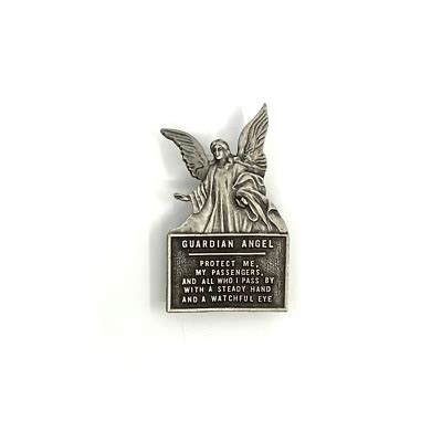 Vintage Pewter Guardian Angel Car Visor Clip PROTECT ME MY PASSENGERS