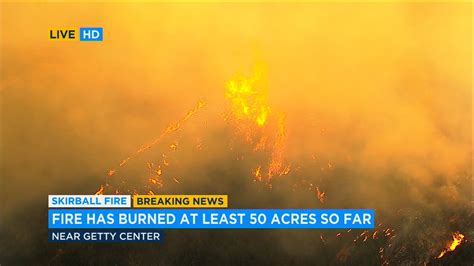 Photos Skirball Fire Burns In The Sepulveda Pass Near Getty Center