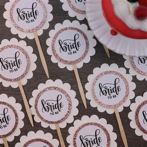 Bridal Shower Cupcake Toppers Etsy