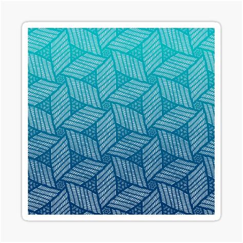 "Japanese style wood carving pattern in blue" Sticker for Sale by ...