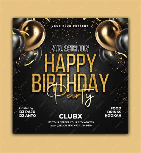 Premium Psd Psd Birthday Night Party Flyer Designs Template