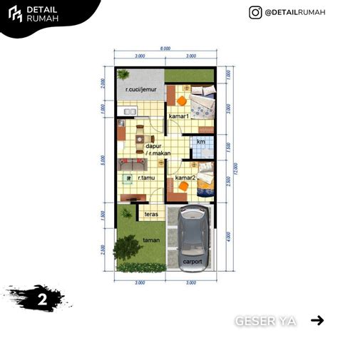 denah rumah type   lantai modern minimalis