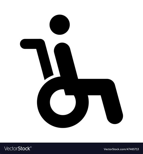 Disabled Person Glyph Icon For Personal Royalty Free Vector