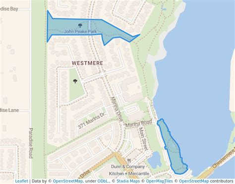 john peake park  chestermere map  routes