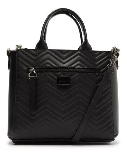 Bolsa Feminina Tote Zig Zag M Dia Preta Anacapri Parcelamento Sem Juros