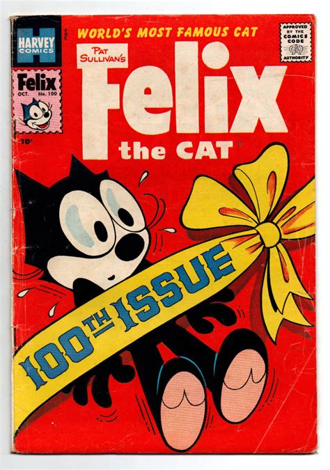 Felix The Cat 100 Pat Sullivan Harvey Comics 1958 Gdvg