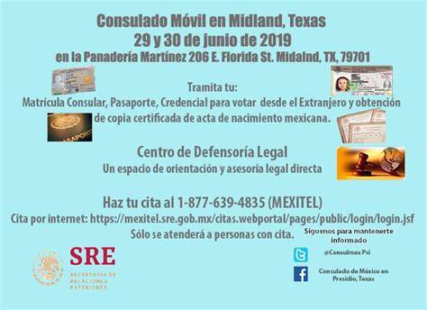 Llegara Consulado Movil A Midland Texas Los Dias 29 Y 30 De Junio El Dictamen De Ojinaga