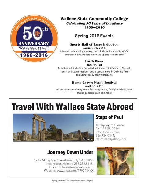 Spring 2016 Schedule by Wallace State Community College - Issuu