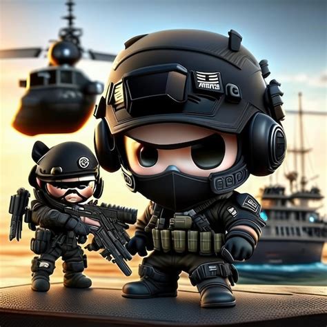 Fuerzas Especiales Personaje Chibi Ia Generativa Foto Premium