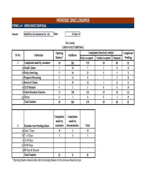 Fillable Online Form L Grievance Disposal Fax Email Print Pdffiller