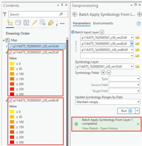 How To Apply The Same Symbology To Multiple Rasters In Arcgis Pro