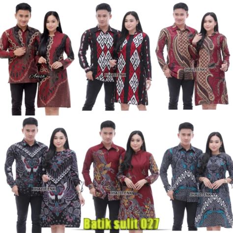 Jual Baju Batik Couple Coupel Dress Tunik Kemeja Sarimbit Pasangan Baju