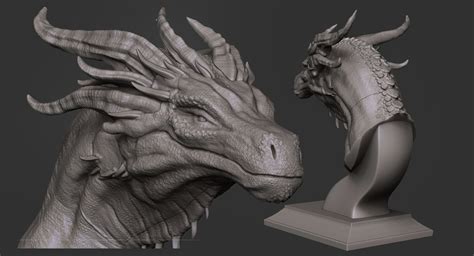 Artstation Dragon Bust 3d Printable Model Resources