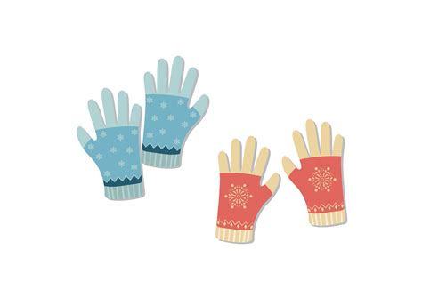 winter gloves  winter decoration isolated  white background