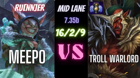 Meepo Vs Troll Warlord MidLane YouTube