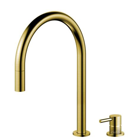 Rhythm Vision Rh Vi Brass Gold Kitchen Faucet Pullout Hose