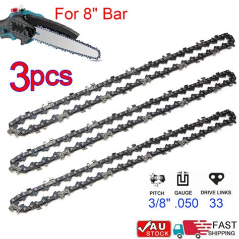 3pcs 8 Inch Chainsaw Chain 3 8lp Pitch 33dl 33 Links 0 050 Replacement Bar Saw Ebay