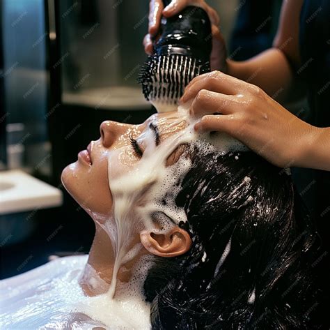 stylist applying  deep conditioning treatment massaging