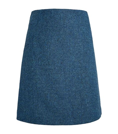 Weekend Max Mara Blue Wool Mini Skirt Harrods Uk