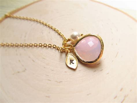 Opal Necklace Gold October Birthstone Necklace Personalized Etsy